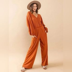 Ces Femme Surplice Wide-Leg Jumpsuit